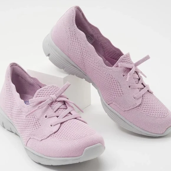 Skechers Washable Knit Slip-On Shoes - Seager In A Knit Size 7 NIB Lavender - Picture 4 of 5